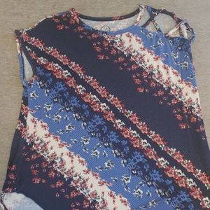 Maurices 24/7 Super Soft Floral Cold Shoulder Tee